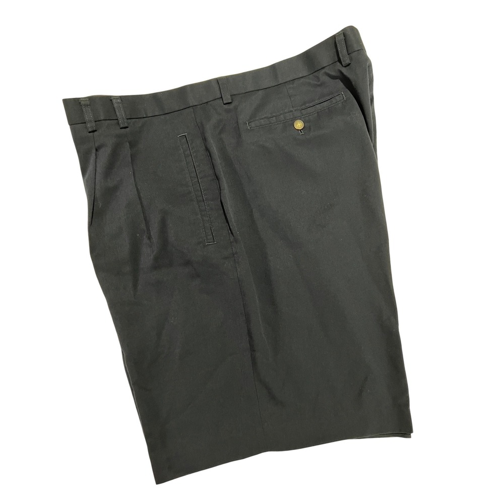Cutter & Buck Pleated Dress Shorts Mens 44 Navy Poly‎ Rayon Business Casual F01